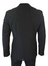 Paul Andrew Regent Black - Traje de esmoquin clásico de satén negro de 3 piezas para hombre, corte entallado, ideal para bodas y graduaciones.