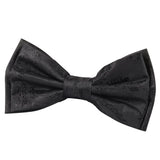 Set de regalo para hombre: pajarita negra, pañuelo de bolsillo y gemelos.