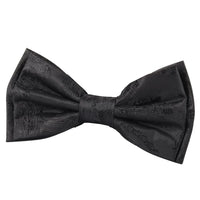 Set de regalo para hombre: pajarita negra, pañuelo de bolsillo y gemelos.