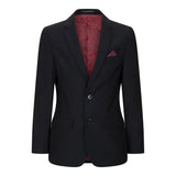 Traje completo de 3 piezas negro para niño, corte entallado, clásico para bodas, lutos y funerales.
