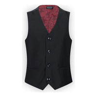 Traje completo de 3 piezas negro para niño, corte entallado, clásico para bodas, lutos y funerales.