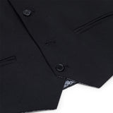Traje completo de 3 piezas negro para niño, corte entallado, clásico para bodas, lutos y funerales.