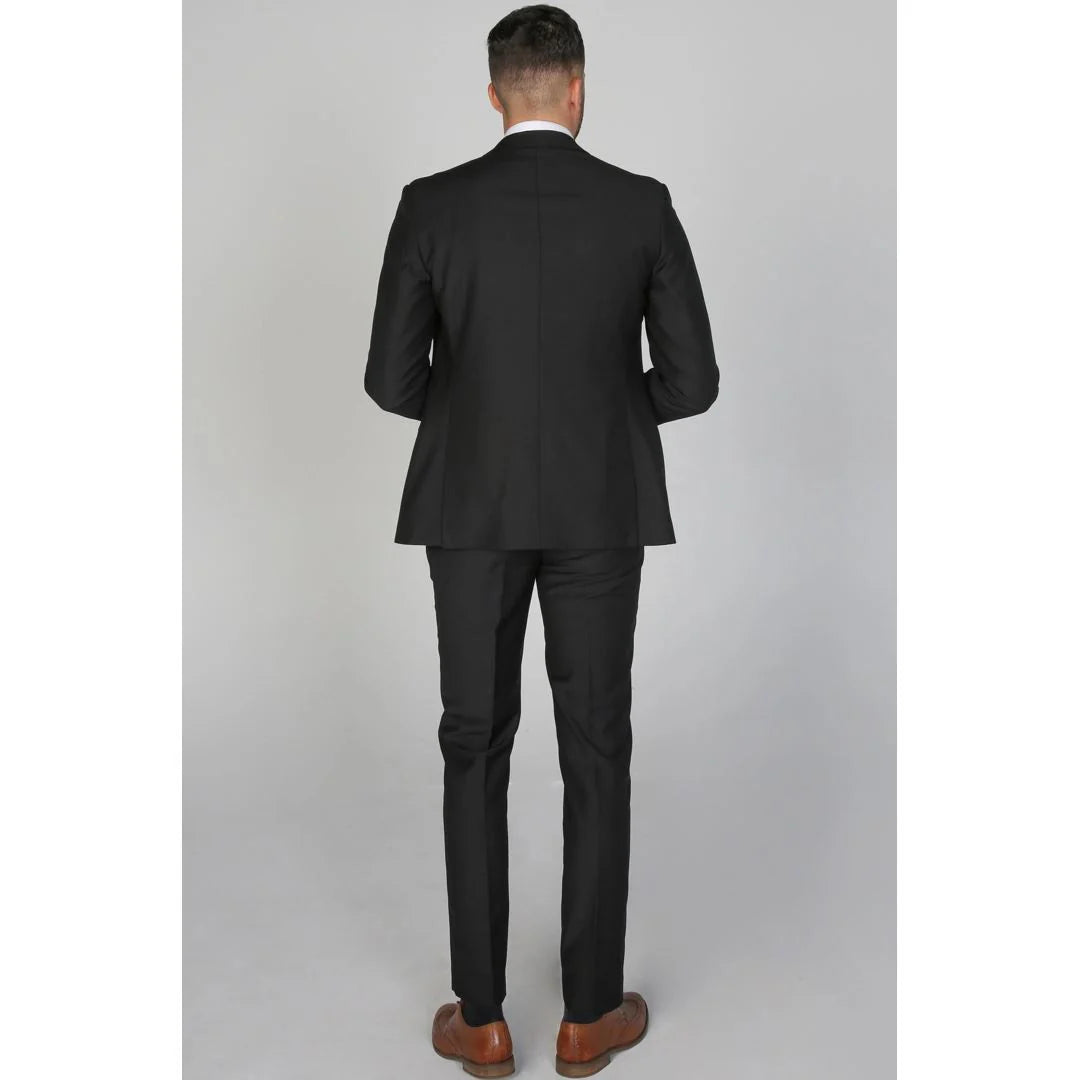 Parker - Blazer negro liso para hombre