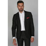 Parker - Blazer negro liso para hombre