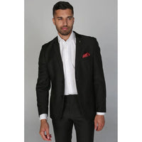 Parker - Blazer negro liso para hombre