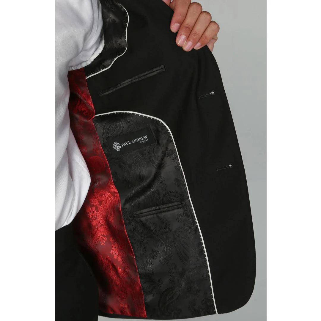Parker - Blazer negro liso para hombre
