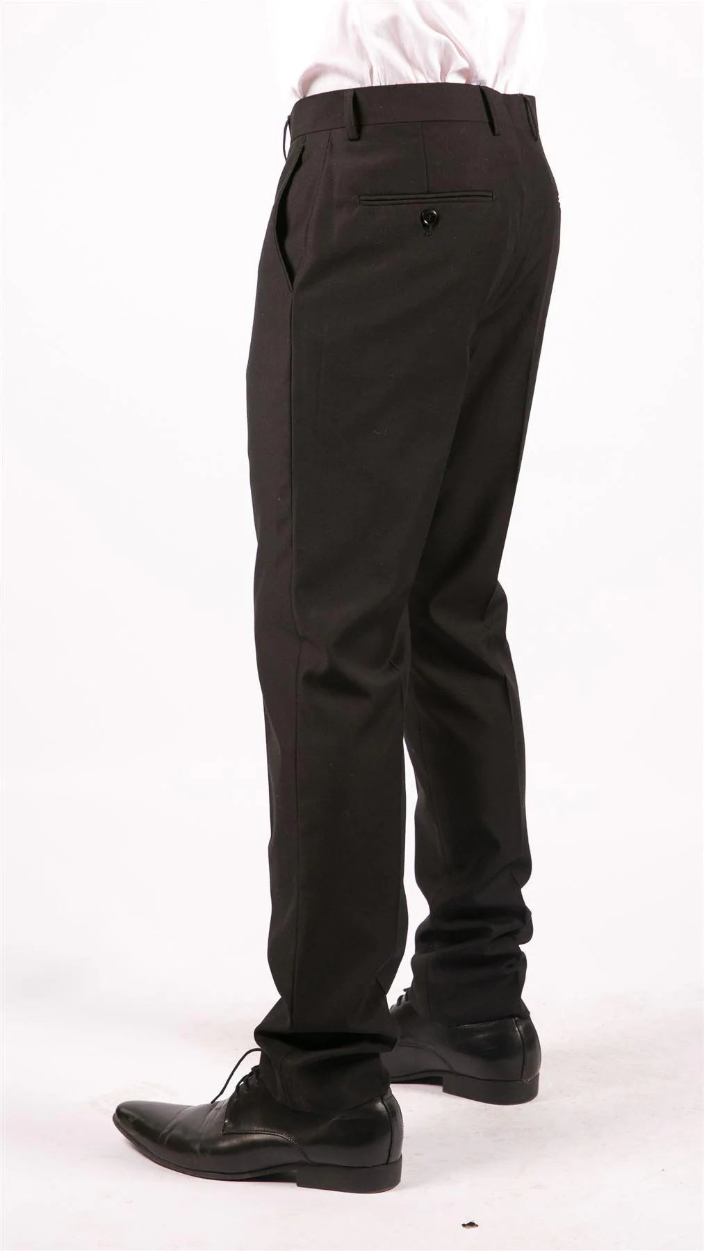 Parker - Pantalones negros lisos para hombre