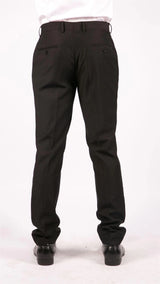 Parker - Pantalones negros lisos para hombre