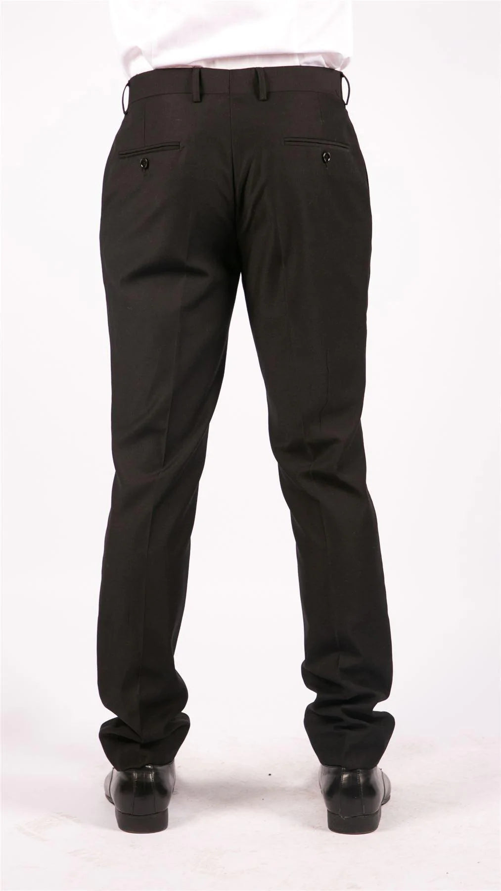 Parker - Pantalones negros lisos para hombre