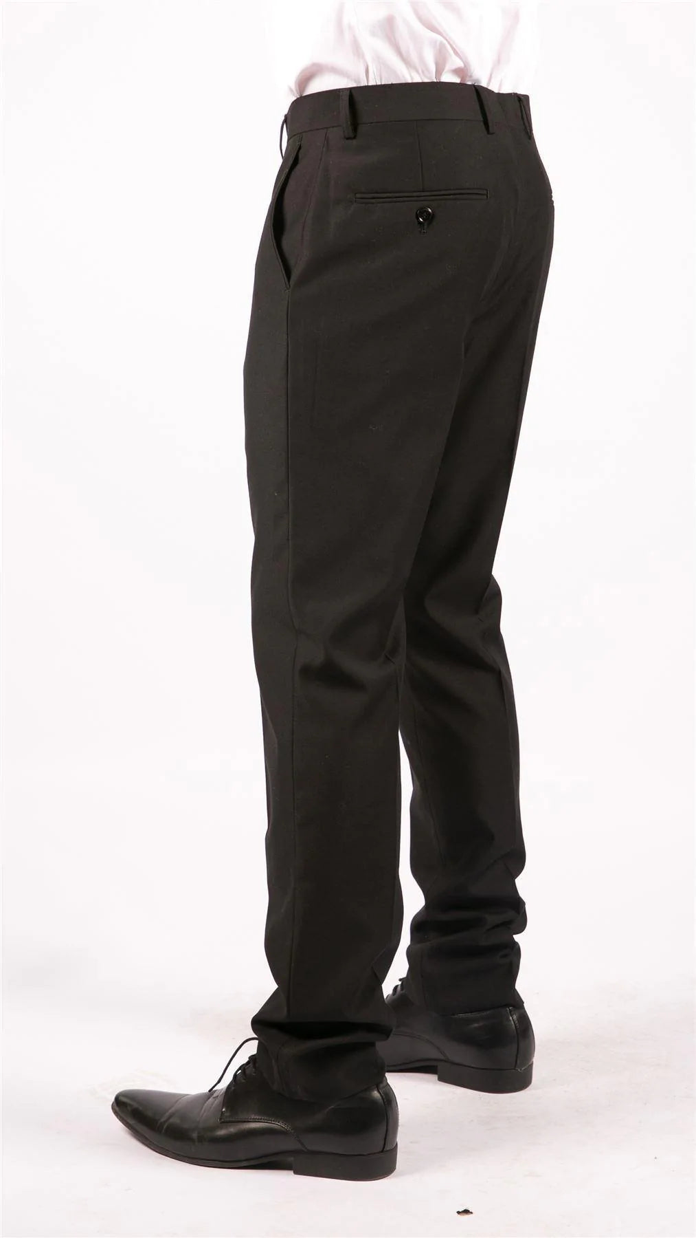 Parker - Pantalones negros lisos para hombre
