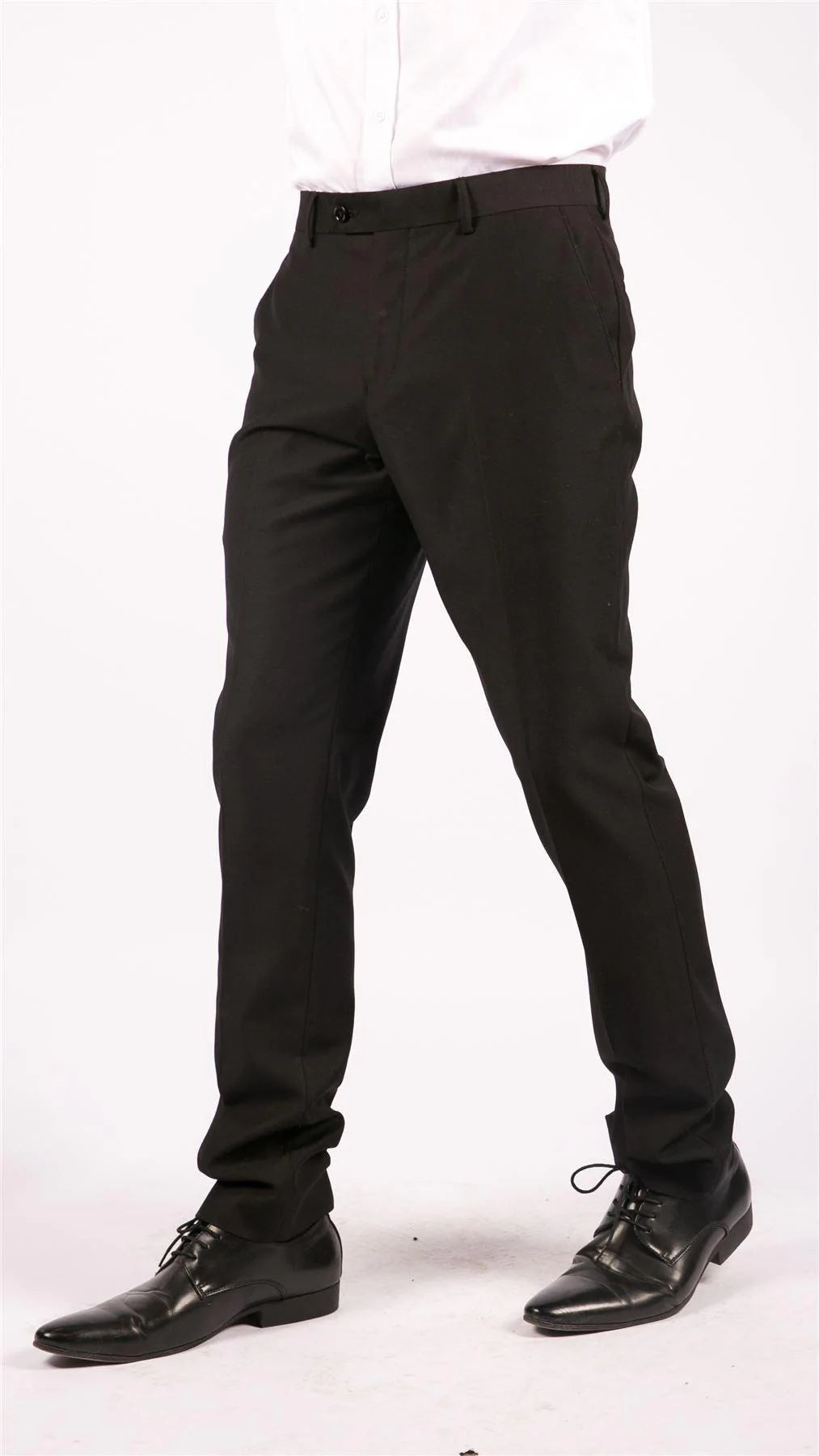 Parker - Pantalones negros lisos para hombre