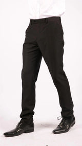 Parker - Pantalones negros lisos para hombre