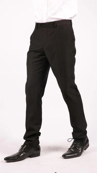 Parker - Pantalones negros lisos para hombre