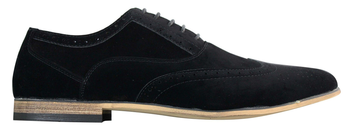 Zapatos brogue de ante para hombre Patron 238, estilo casual elegante, en rojo, marrón, azul marino y negro, con cordones, estilo retro.