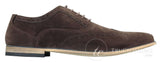 Zapatos brogue de ante para hombre Patron 238, estilo casual elegante, en rojo, marrón, azul marino y negro, con cordones, estilo retro.