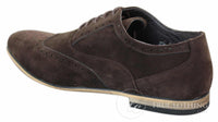Zapatos brogue de ante para hombre Patron 238, estilo casual elegante, en rojo, marrón, azul marino y negro, con cordones, estilo retro.