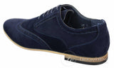 Zapatos brogue de ante para hombre Patron 238, estilo casual elegante, en rojo, marrón, azul marino y negro, con cordones, estilo retro.