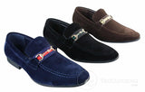 Patron 239 Zapatos de ante para hombre, mocasines con hebilla, estilo casual elegante, azul marino, marrón, negro, PU