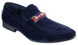 Patron 239 Zapatos de ante para hombre, mocasines con hebilla, estilo casual elegante, azul marino, marrón, negro, PU