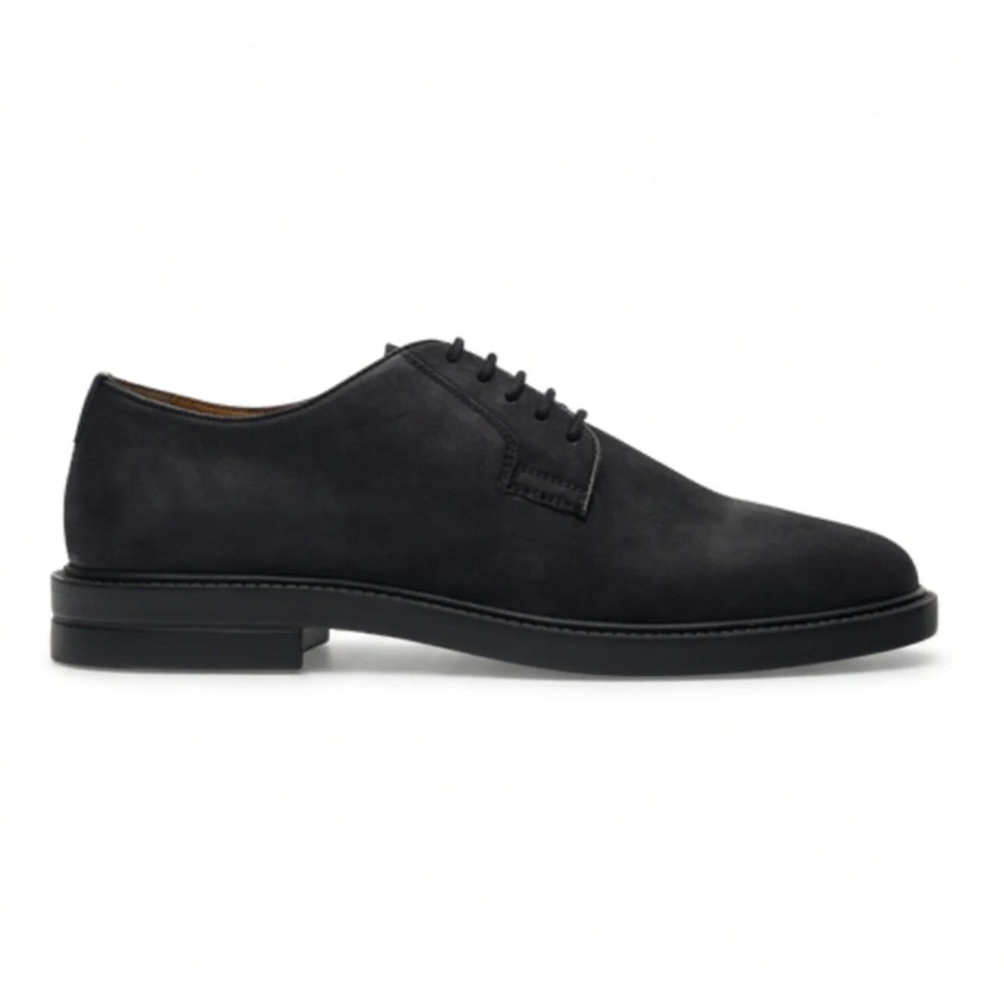 Pedro - Zapatos Derby de hombre con cordones, acabado mate en ante negro