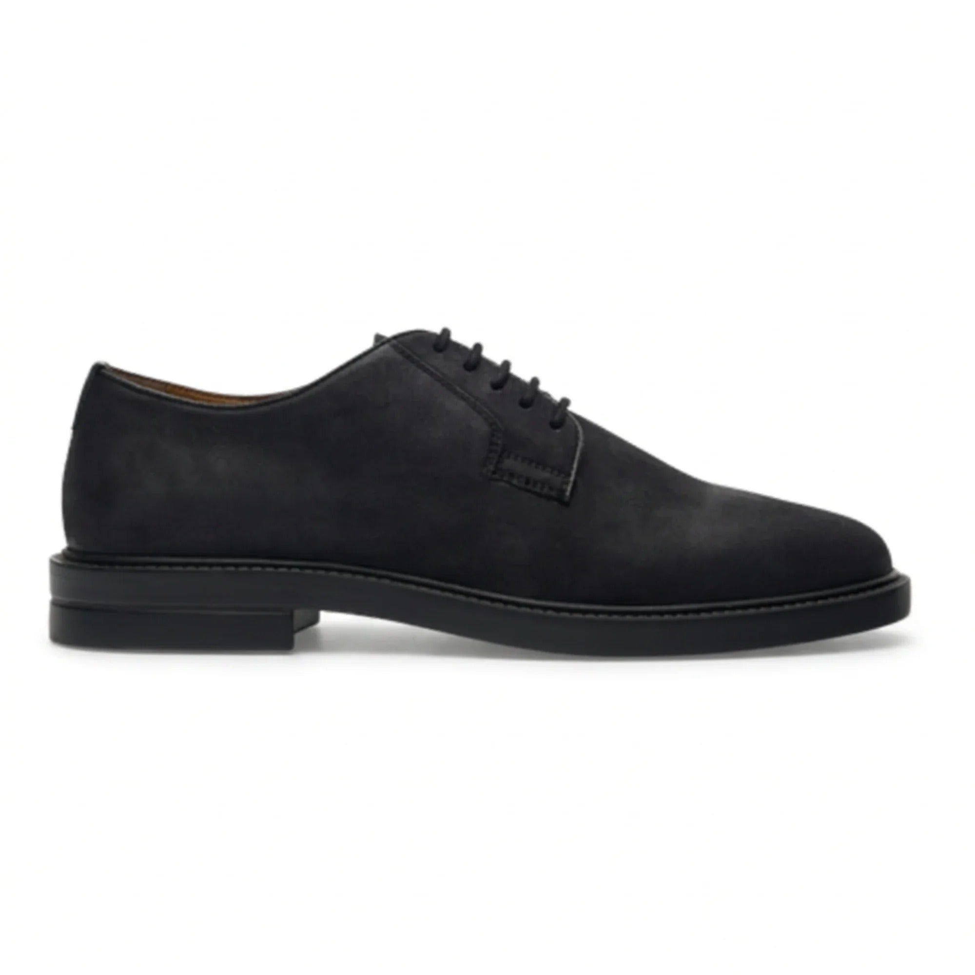 Pedro - Zapatos Derby de hombre con cordones, acabado mate en ante negro