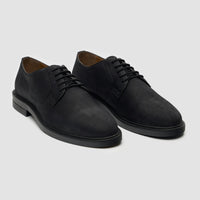Pedro - Zapatos Derby de hombre con cordones, acabado mate en ante negro