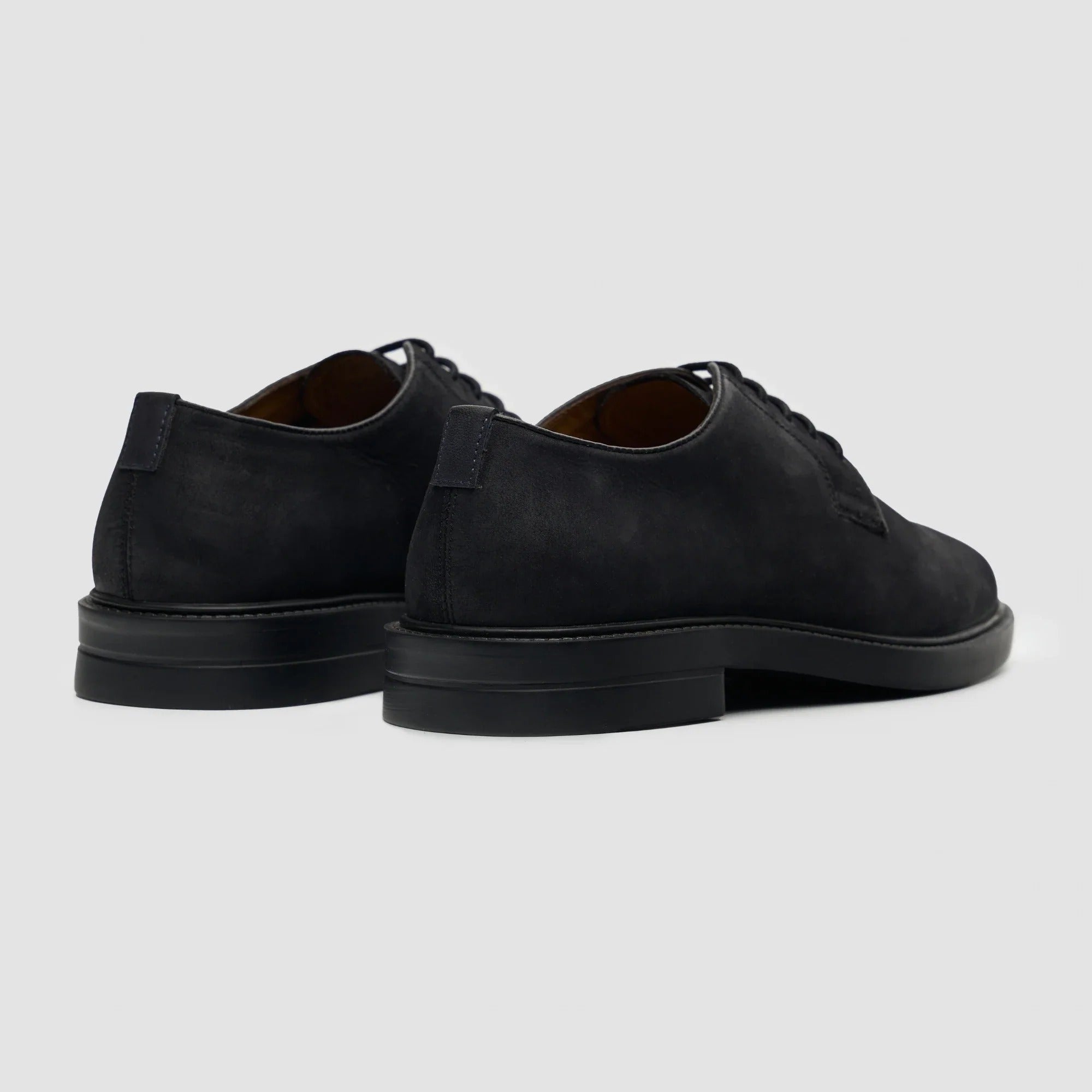 Pedro - Zapatos Derby de hombre con cordones, acabado mate en ante negro