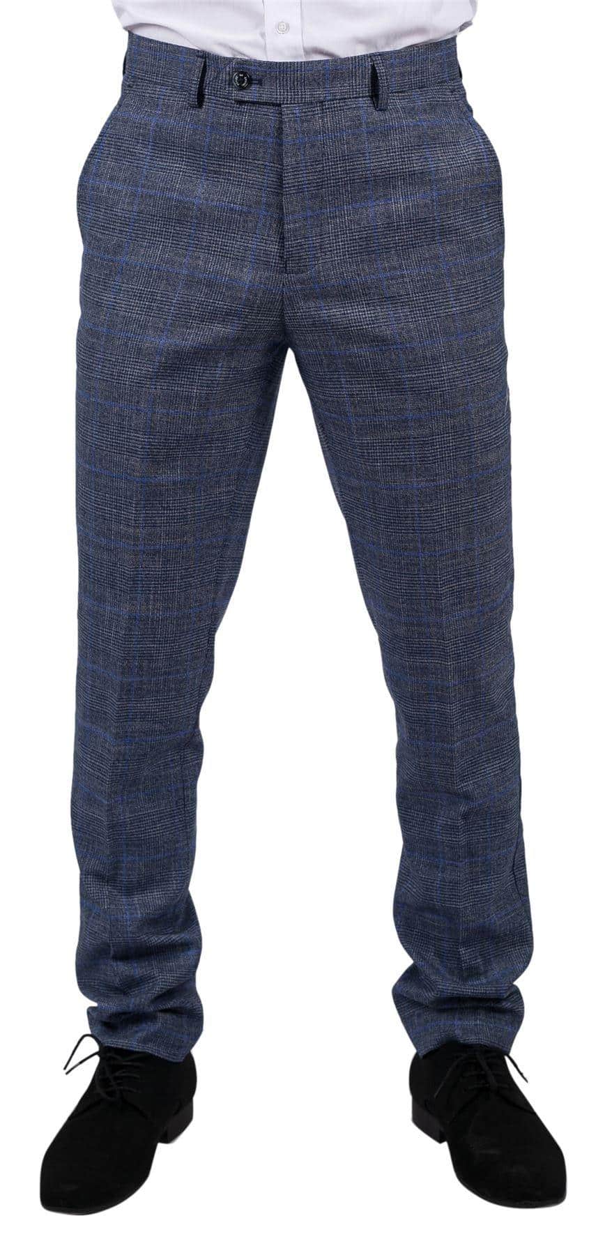 Phantom - Pantalones de cuadros azules para hombre