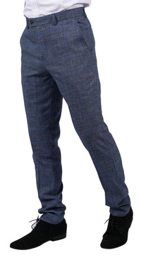 Phantom - Pantalones de cuadros azules para hombre