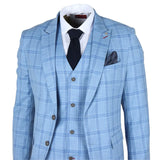 Plowman - Blazer a cuadros azul claro para hombre