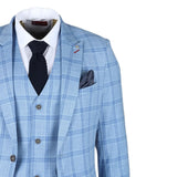 Plowman - Blazer a cuadros azul claro para hombre