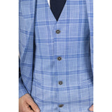 Plowman - Blazer a cuadros azul claro para hombre