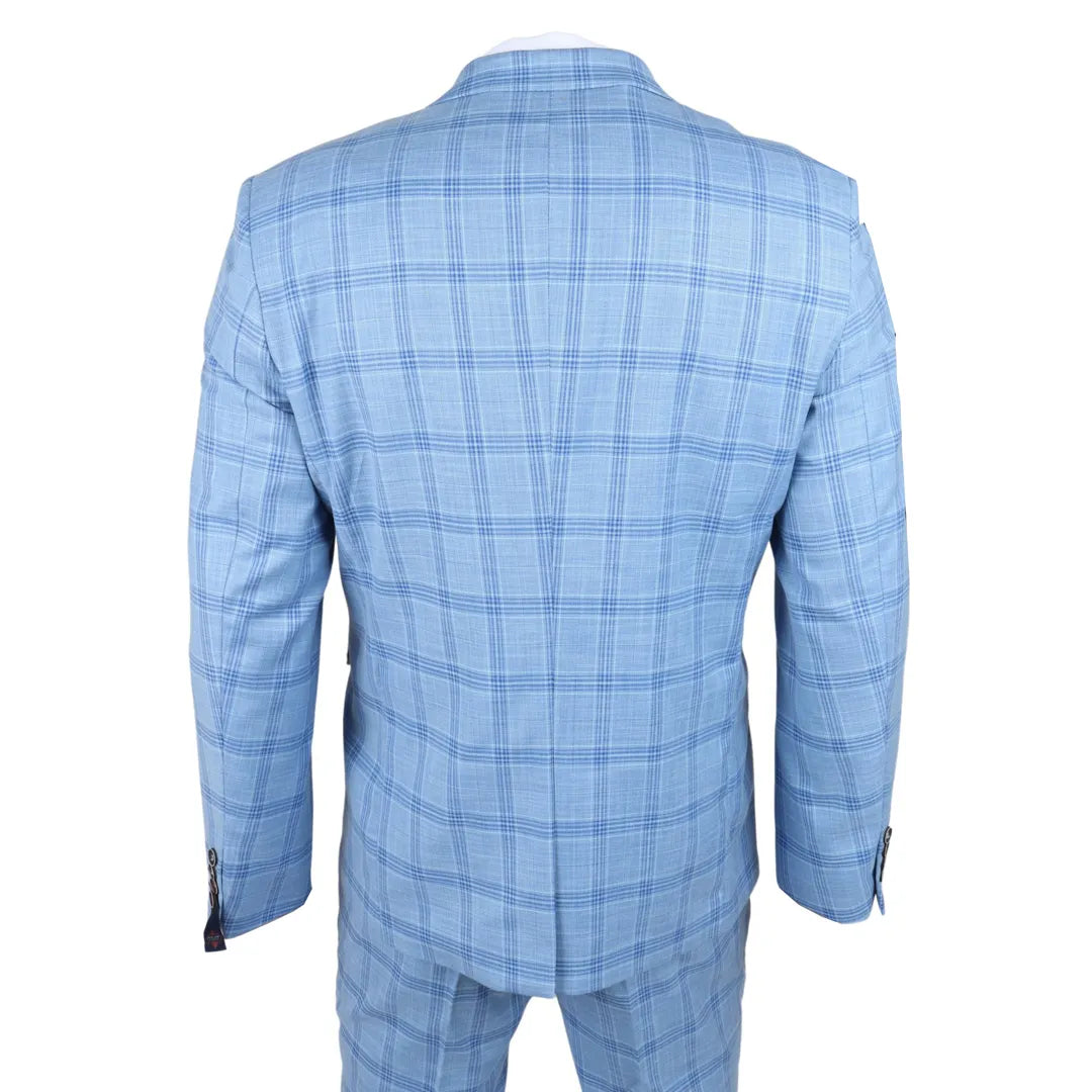 Plowman - Blazer a cuadros azul claro para hombre