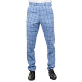 Plowman - Pantalones de hombre a cuadros azul claro