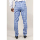 Plowman - Pantalones de hombre a cuadros azul claro