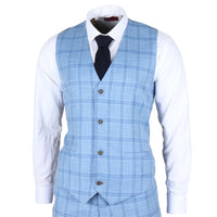 Plowman - Chaleco a cuadros azul claro para hombre