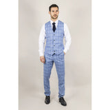 Plowman - Chaleco a cuadros azul claro para hombre