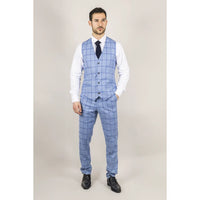 Plowman - Chaleco a cuadros azul claro para hombre