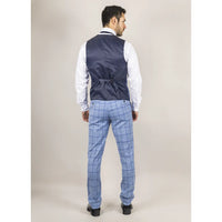 Plowman - Chaleco a cuadros azul claro para hombre