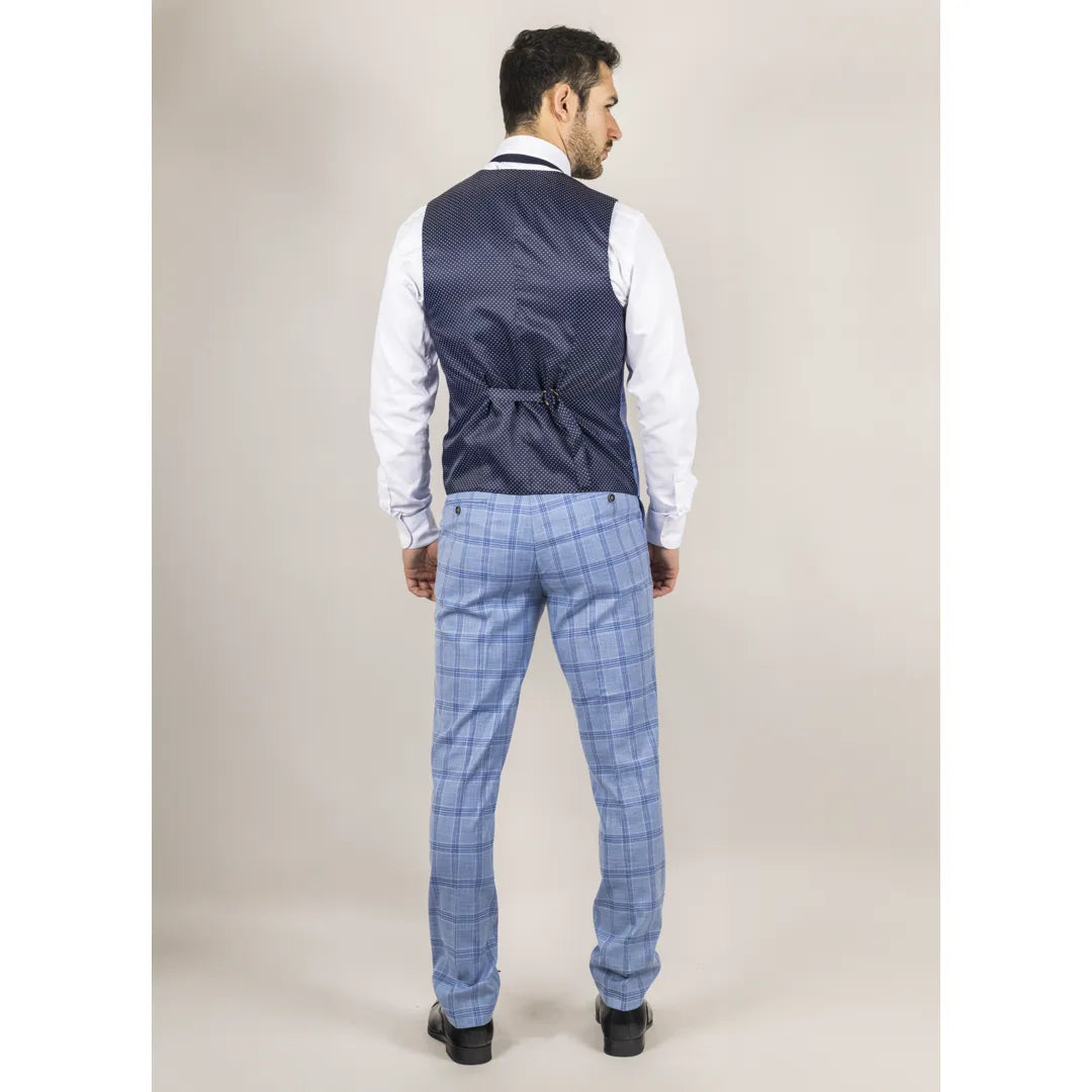 Plowman - Chaleco a cuadros azul claro para hombre