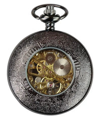 Reloj de bolsillo mecánico vintage negro