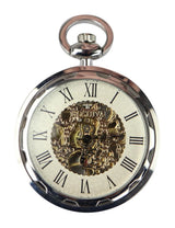 Reloj de bolsillo automático mecánico vintage de plata