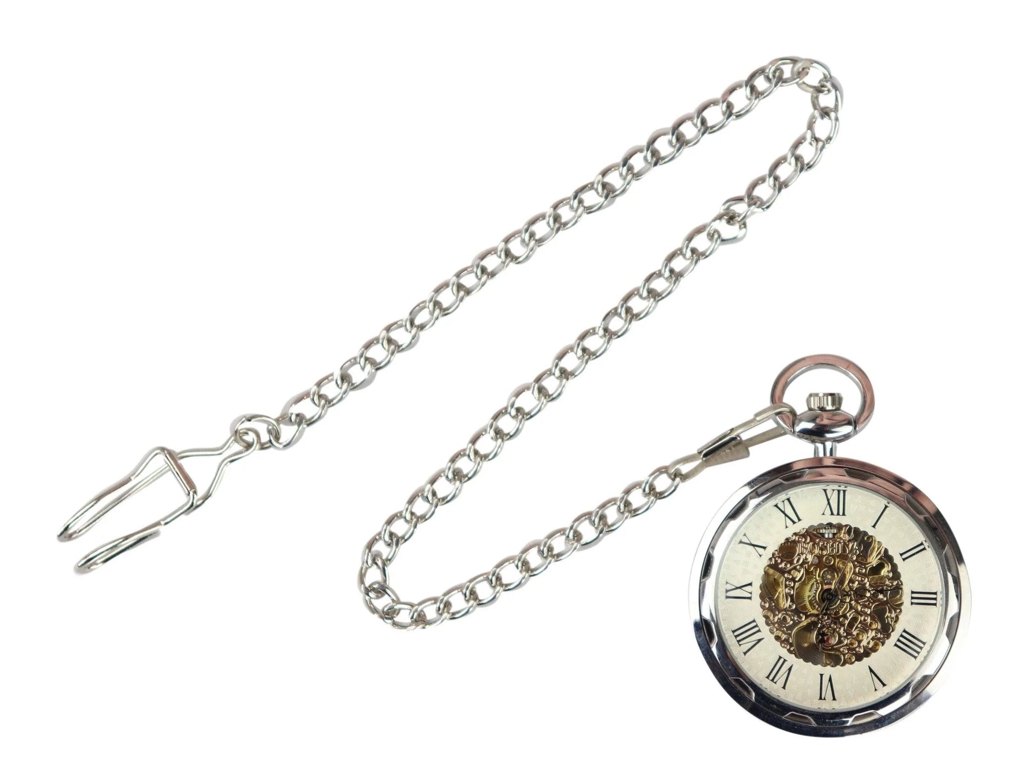 Reloj de bolsillo automático mecánico vintage de plata