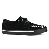 Zapatillas deportivas de plataforma con punta estilo creeper en ante blanco y negro.
