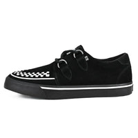 Zapatillas deportivas de plataforma con punta estilo creeper en ante blanco y negro.