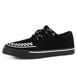 Zapatillas deportivas de plataforma con punta estilo creeper en ante blanco y negro.