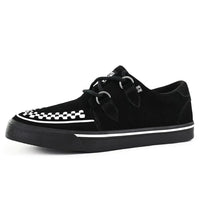 Zapatillas deportivas de plataforma con punta estilo creeper en ante blanco y negro.