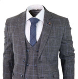 Traje de tres piezas Cavani Power - Glen Check gris