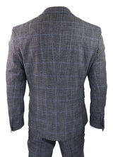 Traje de tres piezas Cavani Power - Glen Check gris