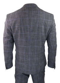 Traje de tres piezas Cavani Power - Glen Check gris